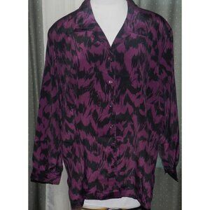 Donnkenny size 3X buttoned poly Fall top long sleeves plus size women's blouse